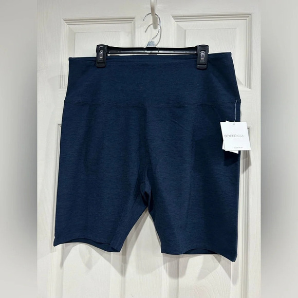 Beyond Yoga Womens 3X Spacedye HW Biker Short Plus Nocturnal Navy NWT - Picture 1 of 10